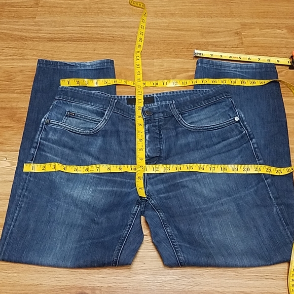 VITAGE HUGO BOSS MEN'S 34x29 DARK FADED STRAIGHT DENIM JEANS - Picture 2 of 8